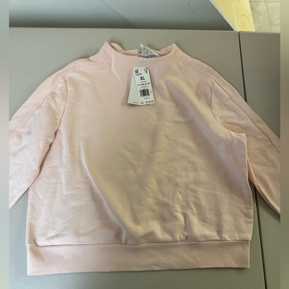 Adidas Women's Light Pink Cowl Neck Sweater